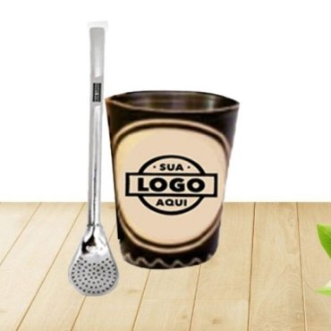 Kit com Cuia e Bomba para Tererê Personalizados em Água Boa