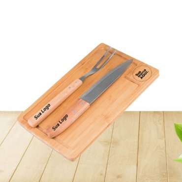 Tábua, Garfo e Faca para Churrasco Personalizados em Água Boa