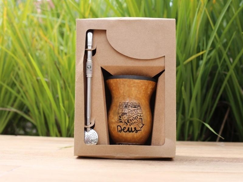 Kit com Cuia e Bomba para Chimarrão Personalizadas em Uruguaiana