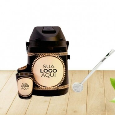 Kit com Cuia, Garrafa Térmica e Bomba para Tererê Personalizados em Cachoeira do Sul